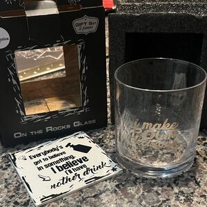 Whiskey Glass and Coaster Set - Clear